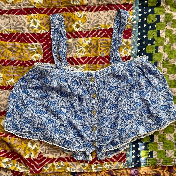 FREE PEOPLE Sweet Caroline Ruffled Layered Cropped Tank Top Women’s Size… - Picture 7 of 9